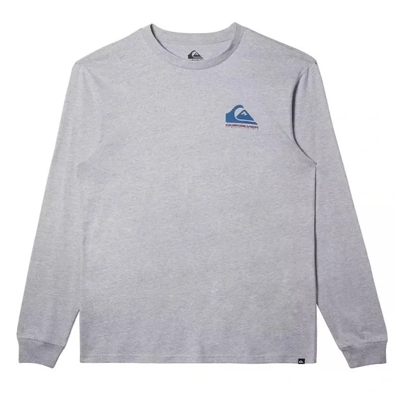 Quiksilver Men’s Eye On Horizon Long Sleeve T-Shirt Light Grey Heather XL NWT - Picture 2 of 6